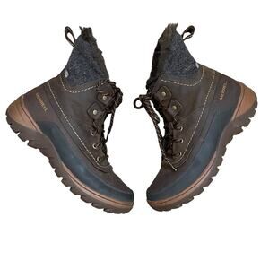 Merrell Sylva Mid Winter Boots Womens Size 8 Faux Fur Lined Waterproof Warm 200